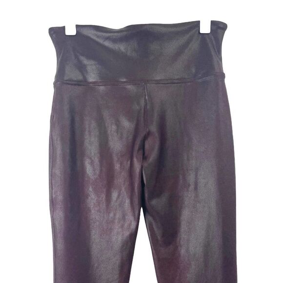 SPANX Faux Leather Leggings Sz S maroon red - Picture 8 of 11
